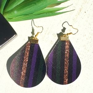 ⚡2/$10 Mardi Gras New Orleans faux leather earring